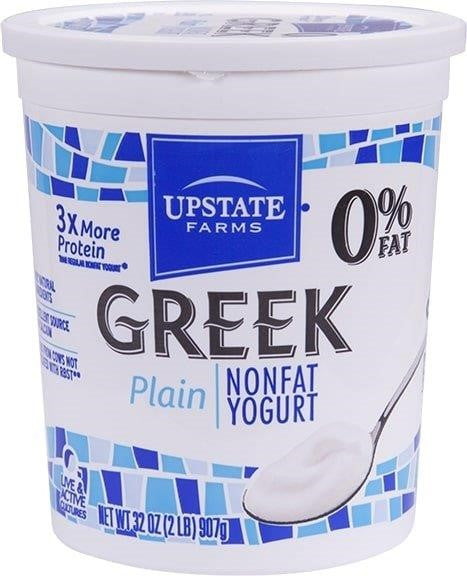 Upstate Farms Greek Plain Nonfat Yogurt 32 Ounce Size - 6 Per Case
