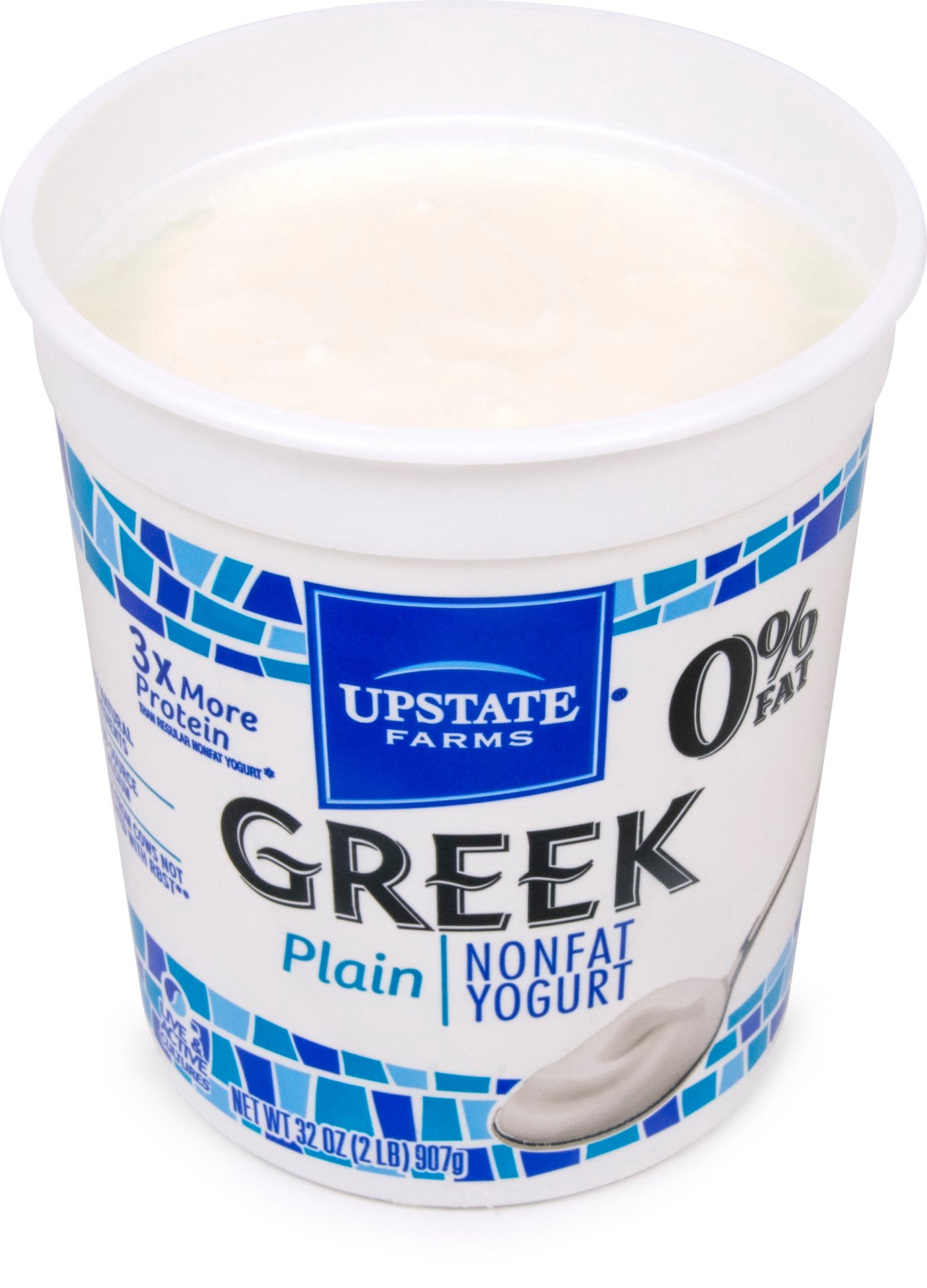 Upstate Farms Greek Plain Nonfat Yogurt 32 Ounce Size - 6 Per Case