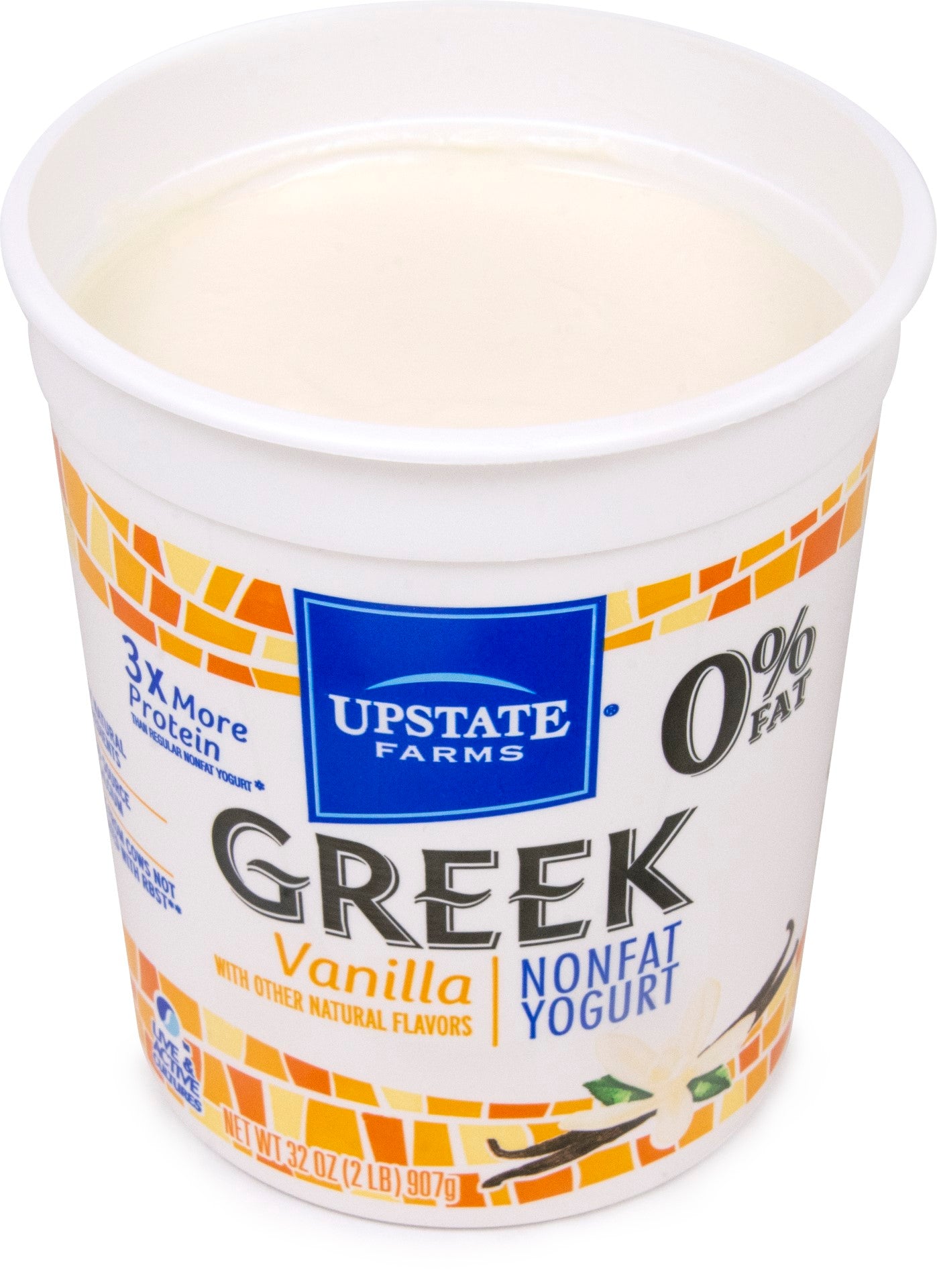 Upstate Farms Greek Vanilla Nonfat Yogurt 32 Ounce Size - 6 Per Case