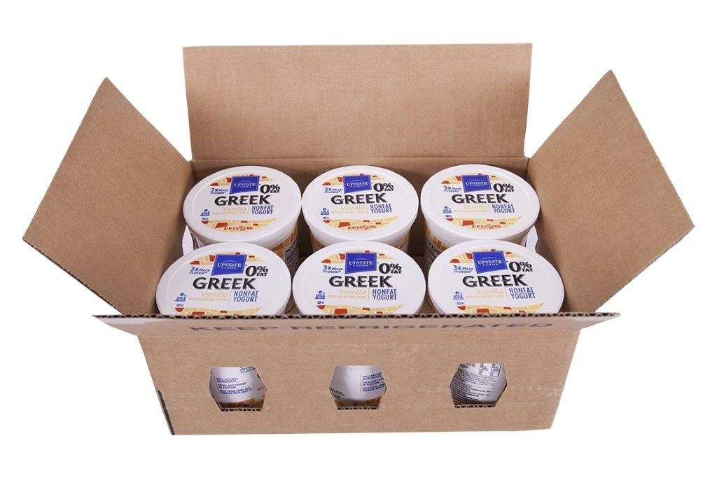 Upstate Farms Greek Vanilla Nonfat Yogurt 32 Ounce Size - 6 Per Case