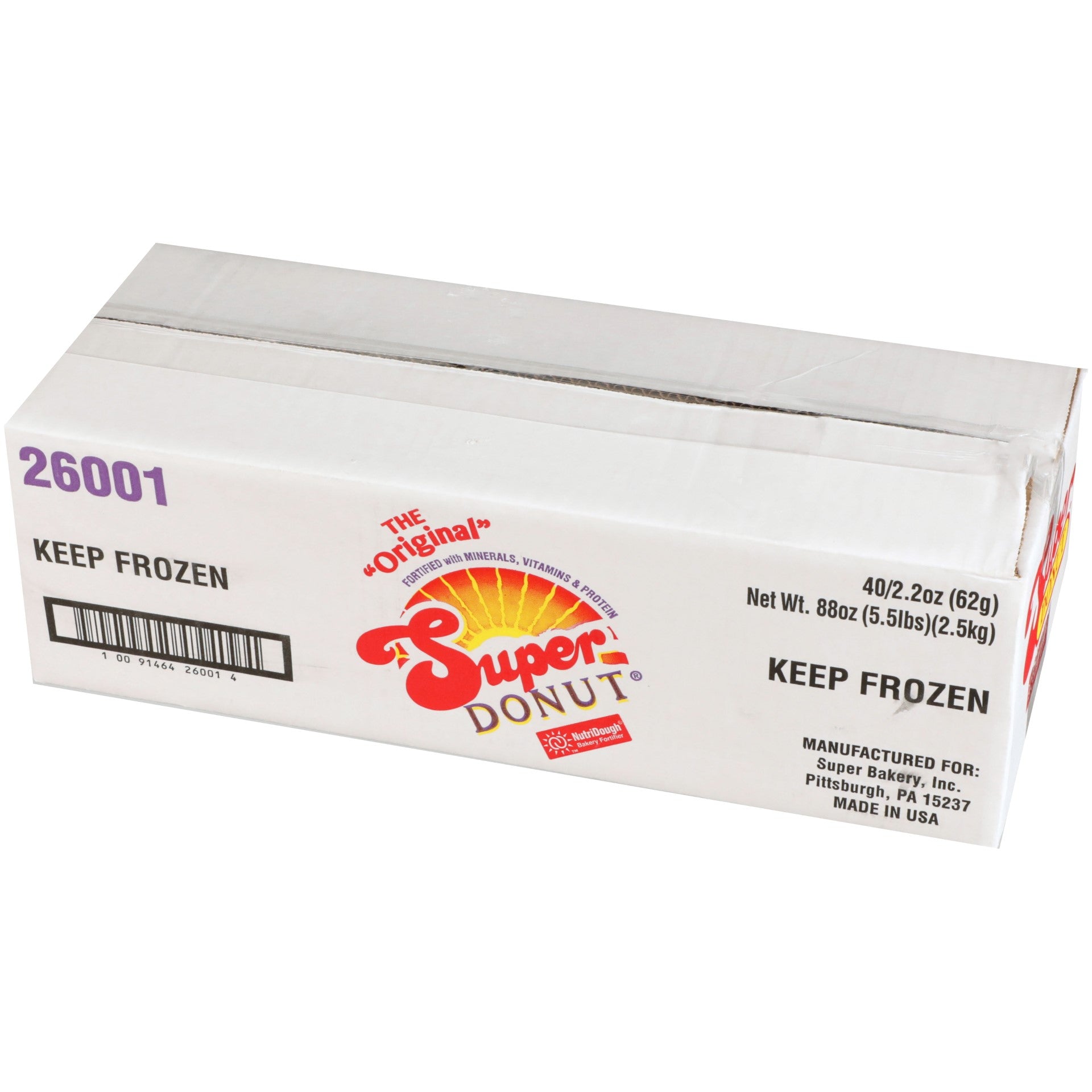 Super Bakery Super Donut 2.25 Ounce Size - 40 Per Case