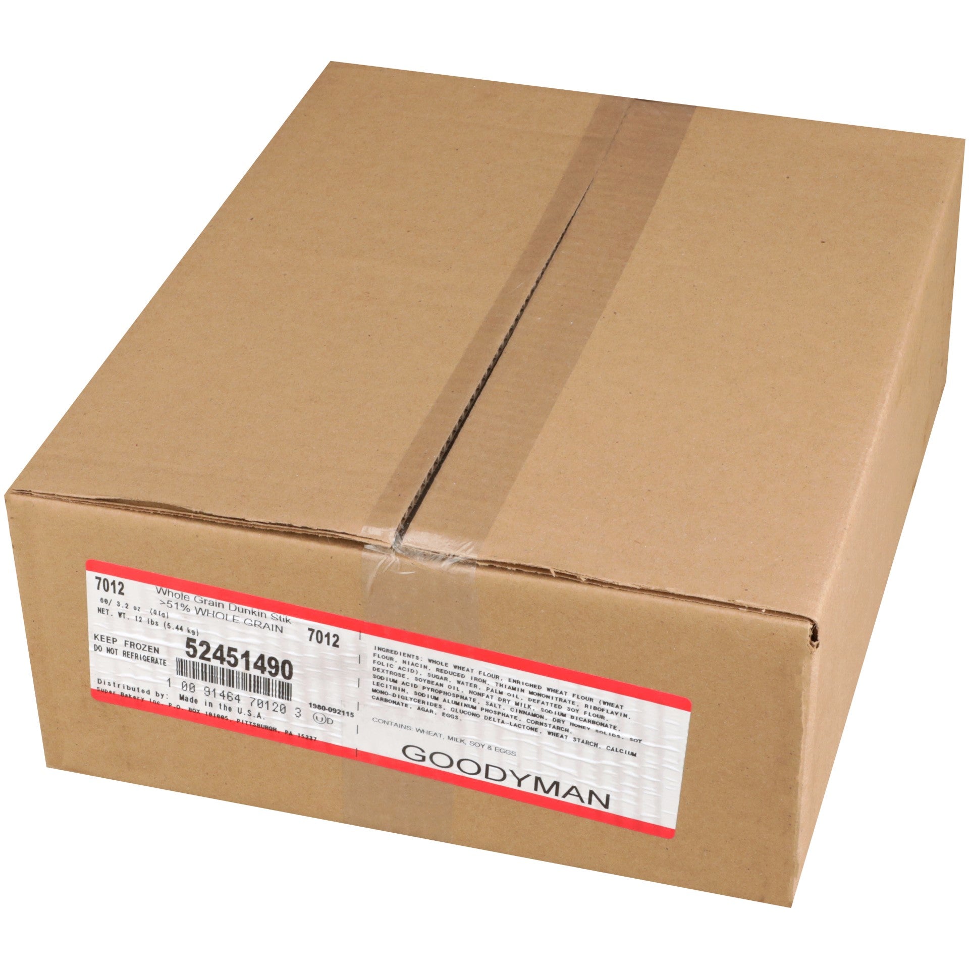 Super Bakery Whole Grain Dunkin Stix 3.25 Ounce Size - 60 Per Case