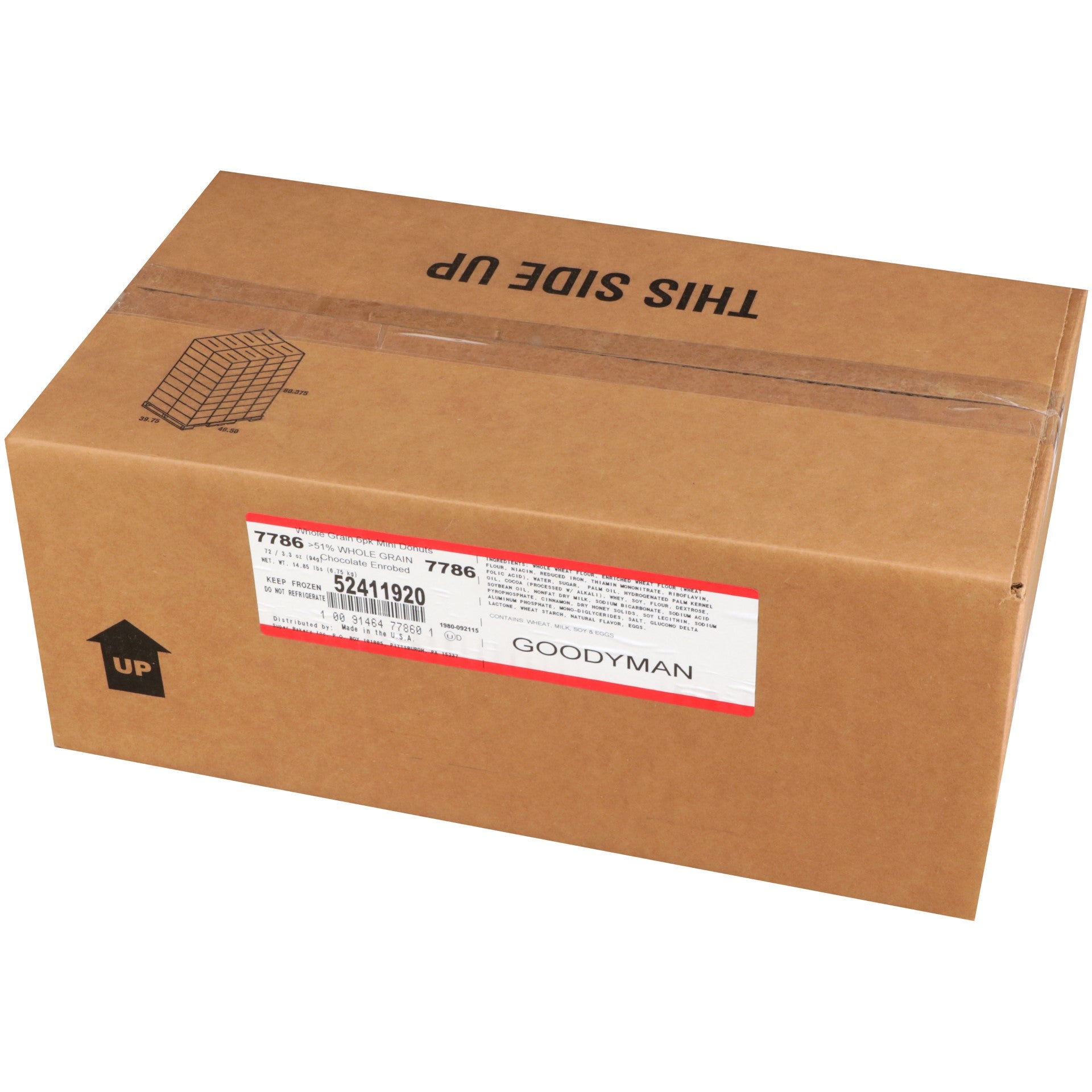 Super Bakery Whole Grain Mini Chocolate Donutsleeve 3.3500 Ounce Size - 72 Per Case