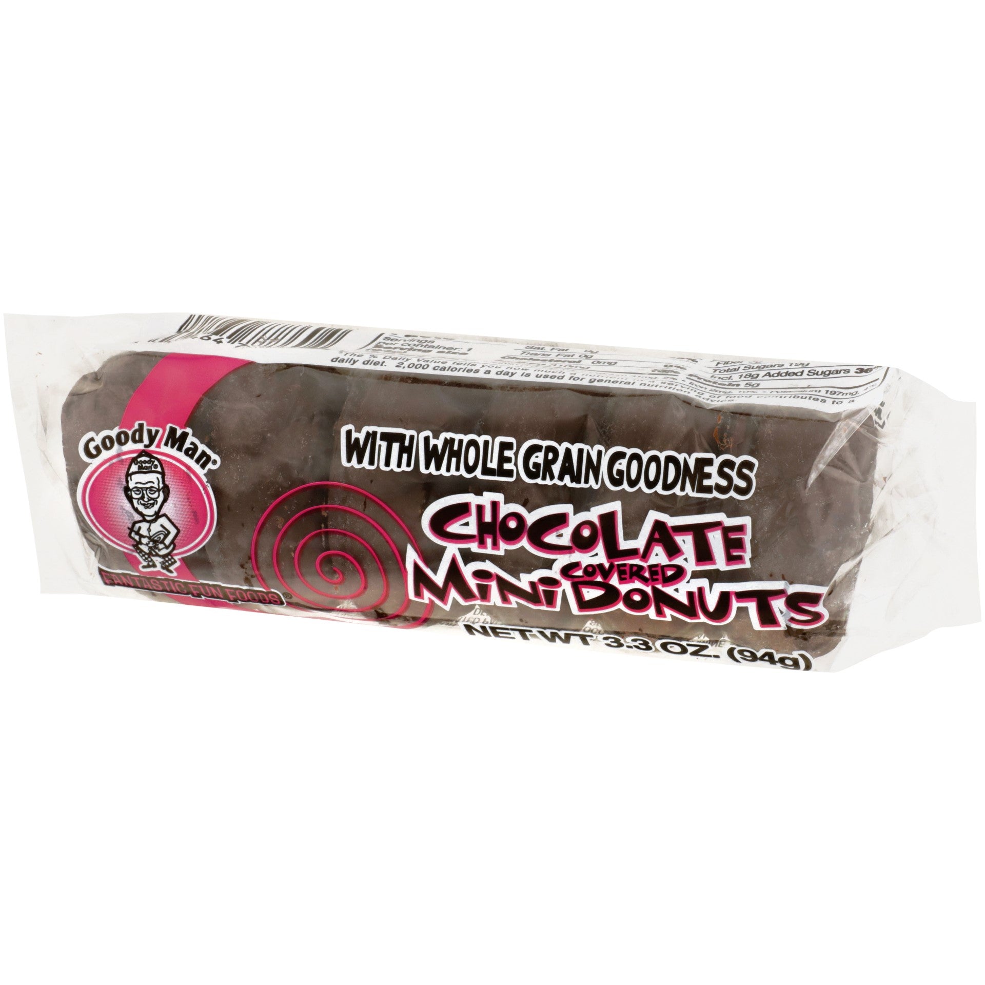 Super Bakery Whole Grain Mini Chocolate Donutsleeve 3.3500 Ounce Size - 72 Per Case