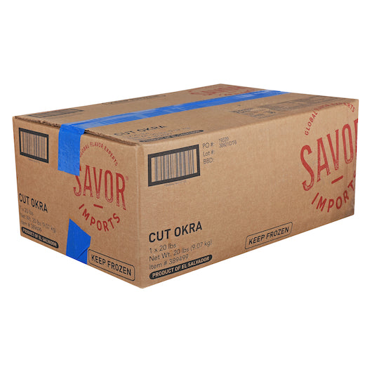 Savor Imports Cut Okra 20 Pound Each - 1 Per Case.