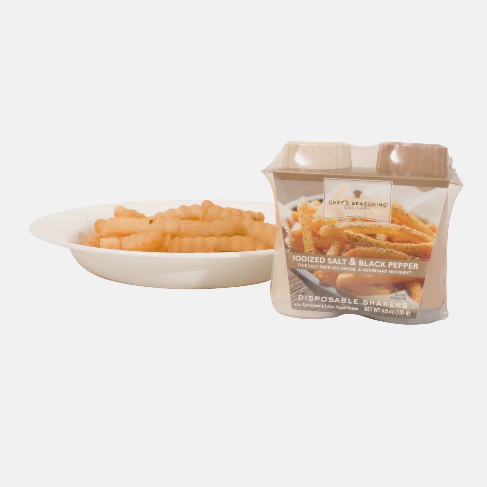 Chefs Seasoning Shaker Salt & Pepper Disposable  12 - 12 - 5.5 Oz