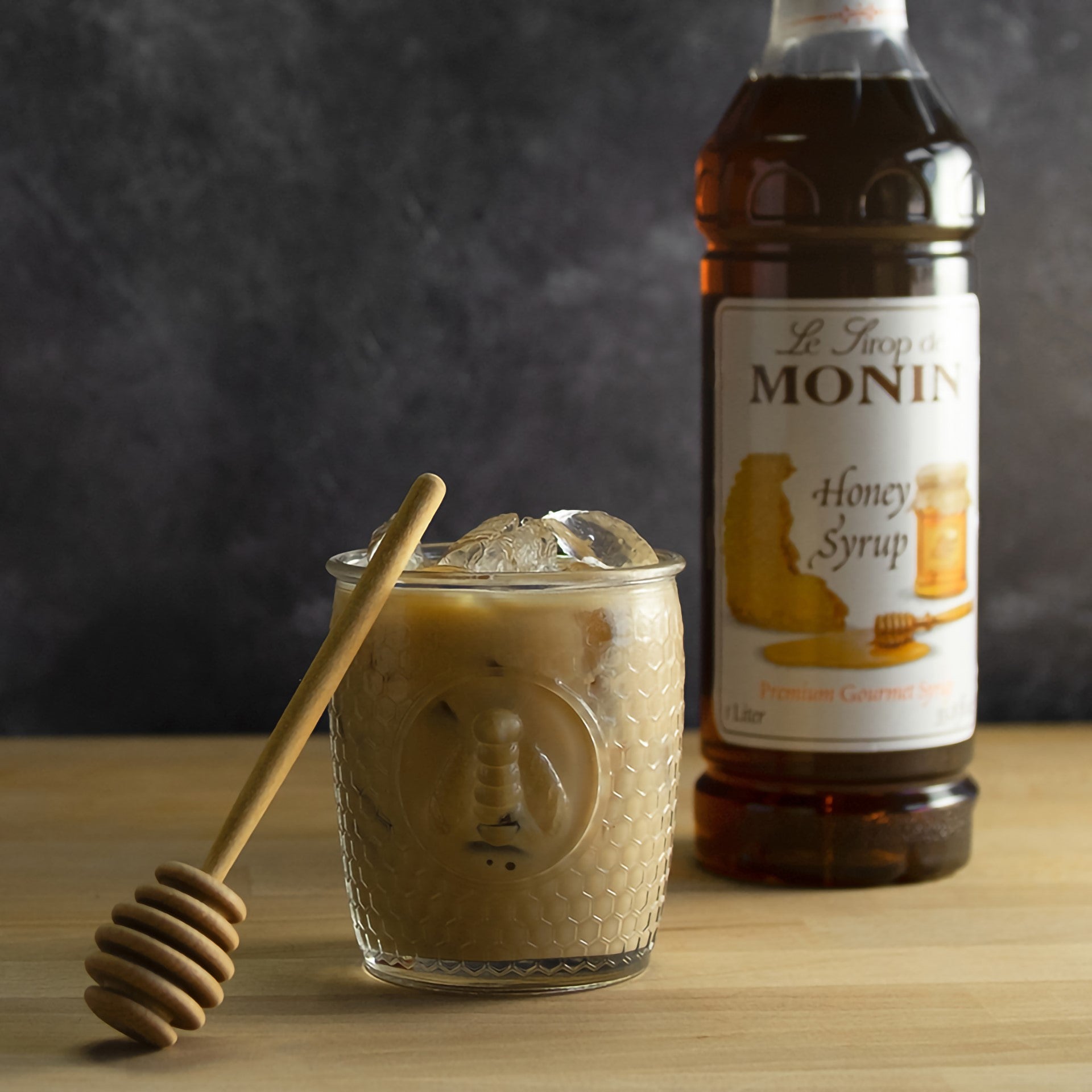 Monin Honey Syrup Pk L 1 Liter - 4 Per Case