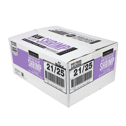Seamazz 21-25 Count Individually Quick Frozen Ready To Cook Raw Tail-Off Peeled Deveined White Shrimp 2 Pound - 5 Per Case