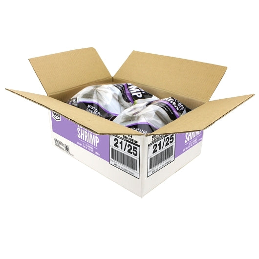 Seamazz 21-25 Count Individually Quick Frozen Ready To Cook Raw Tail-Off Peeled Deveined White Shrimp 2 Pound - 5 Per Case