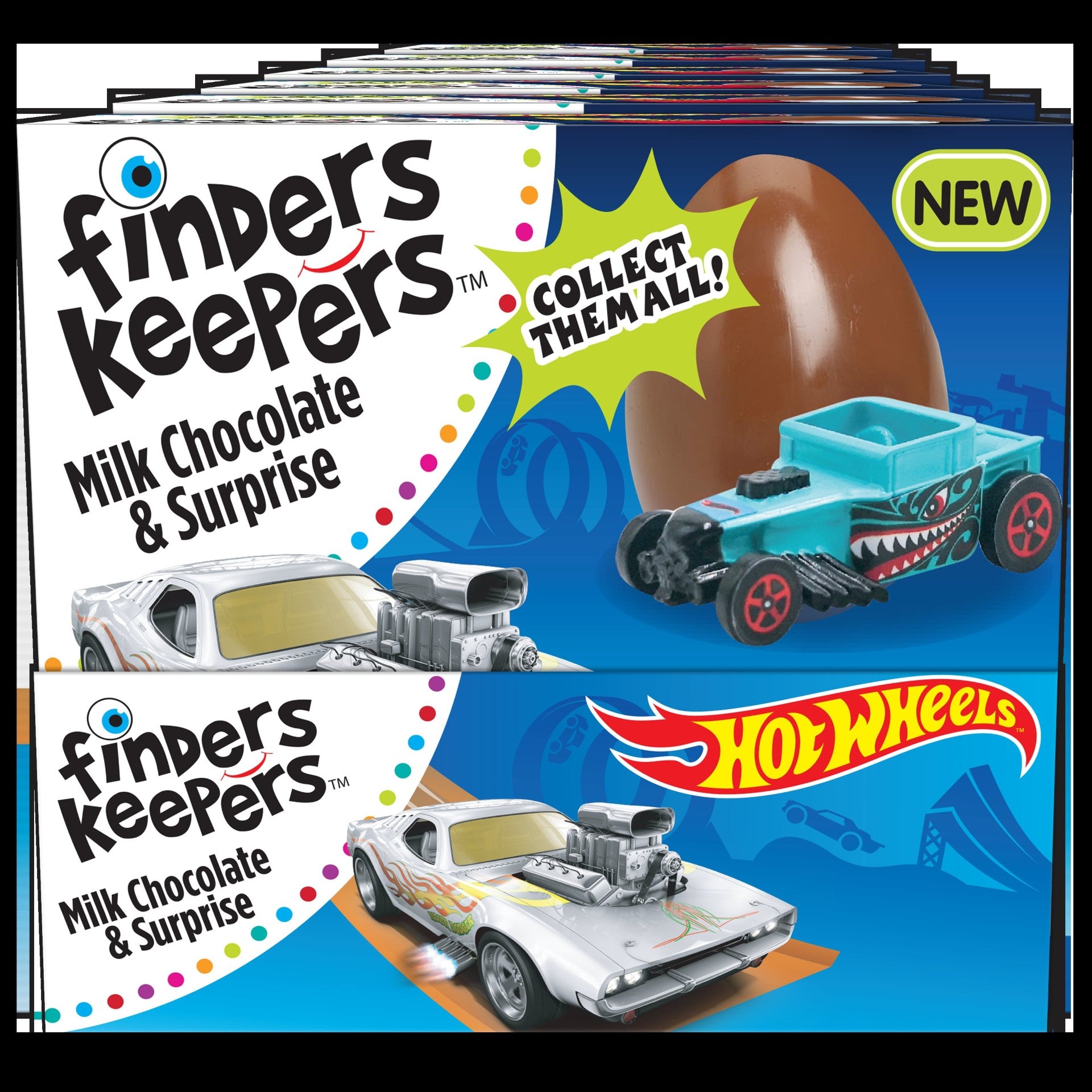 Finders Keepers Hot Wheels Milk Chocolate Candy .7 Ounce Size - 36 Per Case