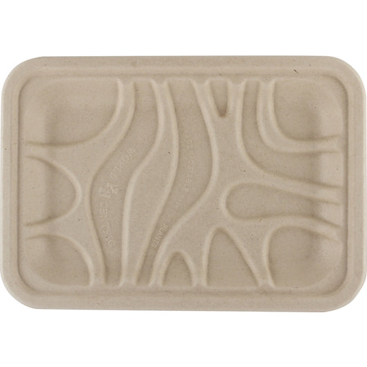 World Centric Molded Fiber Plastic Lined Tray, 50 Each, 10 Packs Per Case