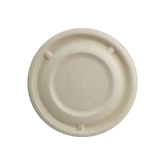 World Centric Barrel Bowl Lids - Unbleached Plant Fiber, 50 Dozen, 10 Per Case