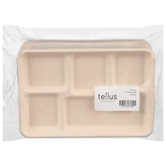 Tellus No Pfas Added 5-Compartment Tray, 400 Count, 50 Each, 8 Per Case