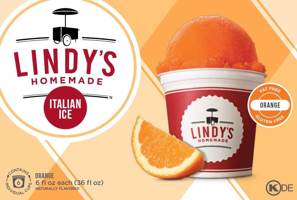 Lindy's Italian Ice Orange Italian Ice 36 Fluid Ounce - 9 Per Case