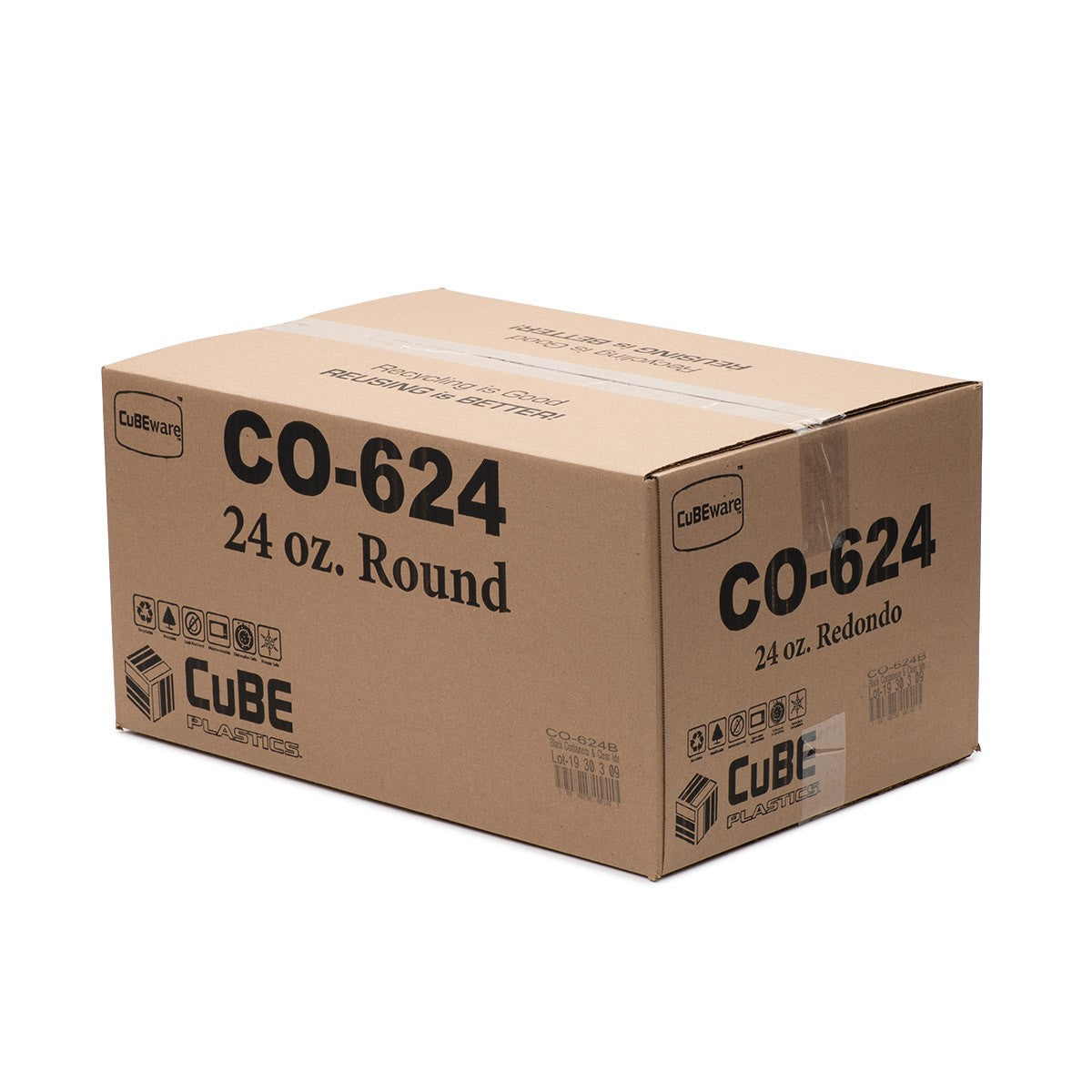 Cubeware 32Oz  Round Container  Black Base With Clear Vented Lid.
