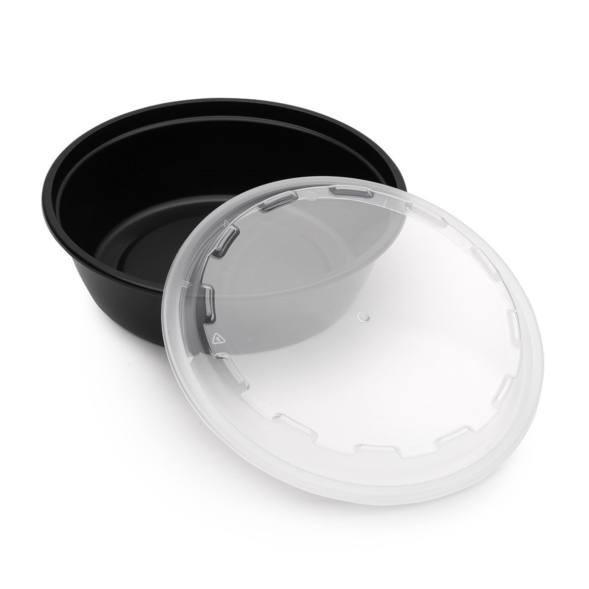 Cubeware 32Oz  Round Container  Black Base With Clear Vented Lid.
