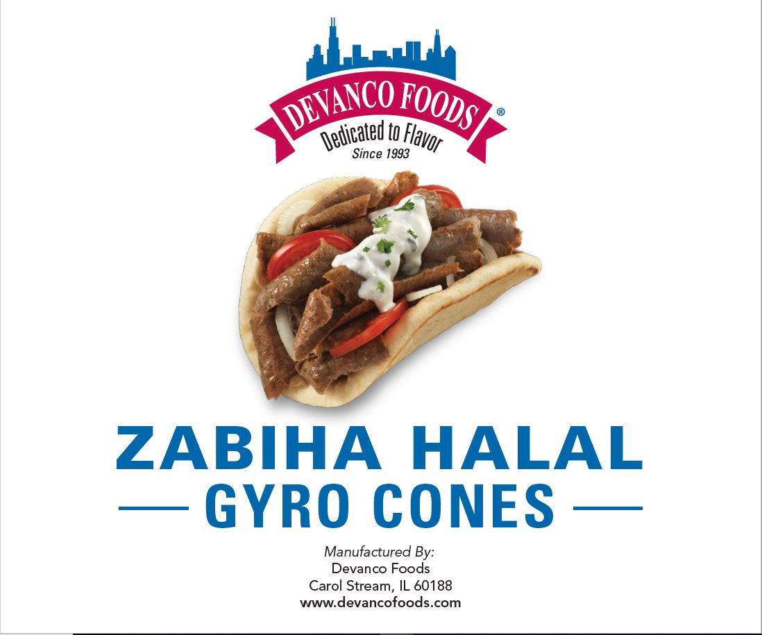 Halal Gyro Cones 10 Pound Each - 4 Per Case