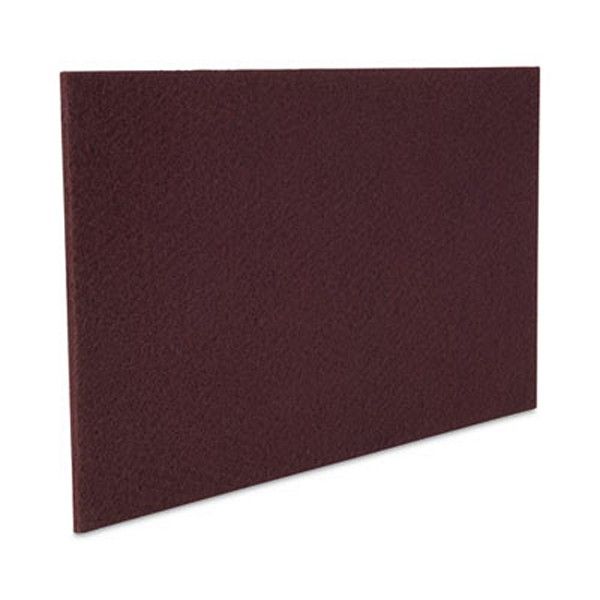 Boardwalk® Boardwalk Deep Scrub Pads, 28 x 14, Maroon, 10/Carton