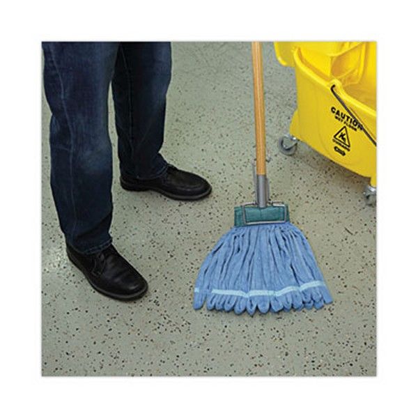 Boardwalk® Microfiber Looped-End Wet Mop Heads, Medium, Blue, 12/carton, 12/carton