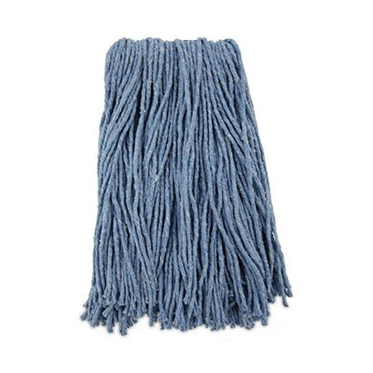 Boardwalk® Mop Head, Standard Head, Cotton/synthetic Fiber, Cut-End, #16., Blue