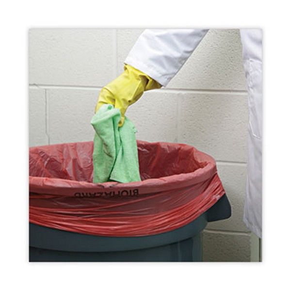 Boardwalk® Linear Low Density Health Care Trash Can Liners, 33 Gal, 1.3 Mil, 33 X 39, Red, 150/carton