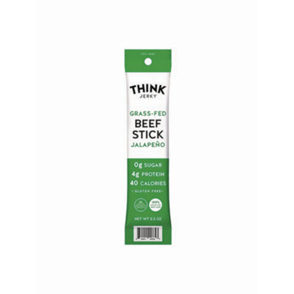 Jalapeno 100% Grass-Fed Beef Sticks, 1 oz Individually Wrapped Sticks, 20/Carton