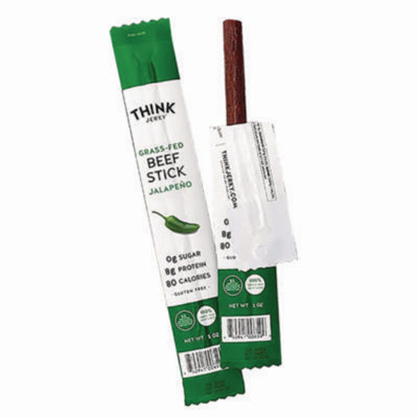 Jalapeno 100% Grass-Fed Beef Sticks, 1 oz Individually Wrapped Sticks, 20/Carton