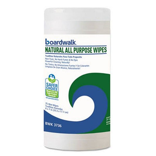 Boardwalk® Natural All Purpose Wipes, 7 X 8, Unscented, 75/canister