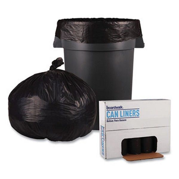 Boardwalk® Low-Density Waste Can Liners, 60 Gal, 0.65 Mil, 38" X 58", Black, 100/carton