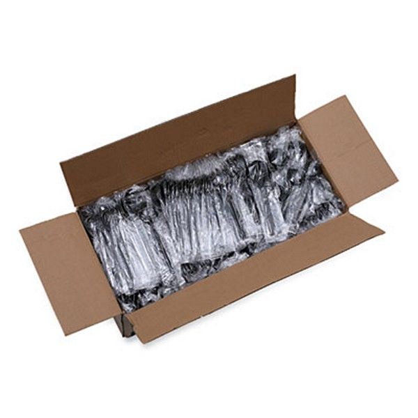 Boardwalk® Heavyweight Wrapped Polystyrene Cutlery, Fork, Black, 1,000/carton