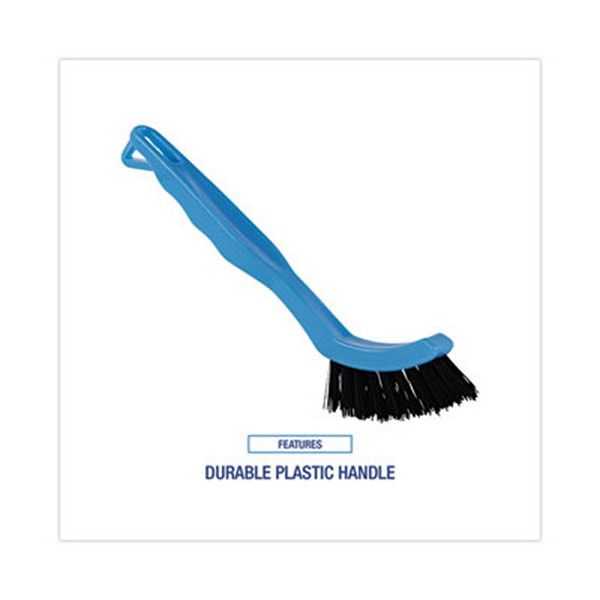 Boardwalk® Grout Brush, Black Nylon Bristles, 8.13" Blue Plastic Handle