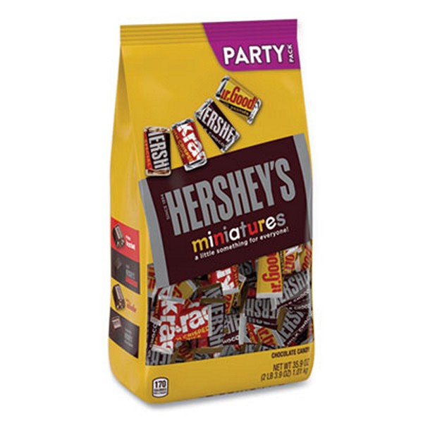 Hershey's Miniatures Variety Party Pack, Assorted Chocolates, 35.9 Bag