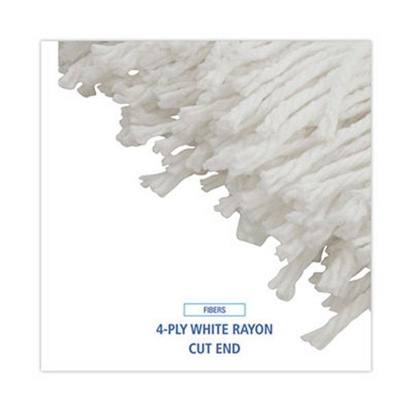 Boardwalk® Mop Head, Economical Lie-Flat Head, Rayon Fiber, 20oz, White, 12/carton