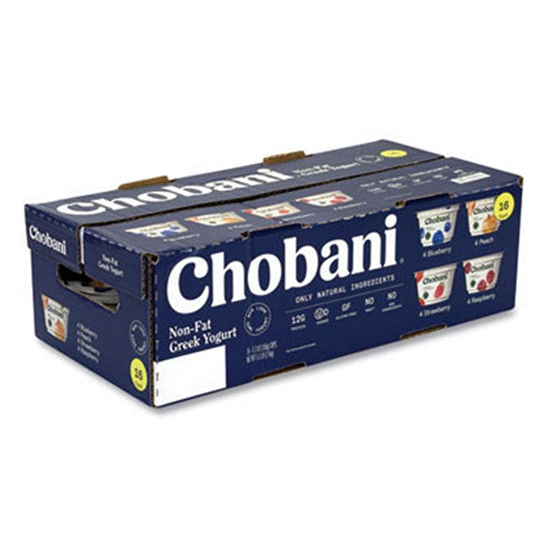 Chobani Greek Yogurt Variety Pack, Assorted Flavors, 5.3 Cup, 16 Cups/box