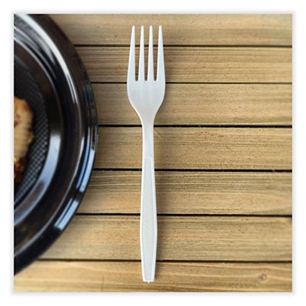 Boardwalk® Heavyweight Polypropylene Cutlery, Fork, White, 1000/carton