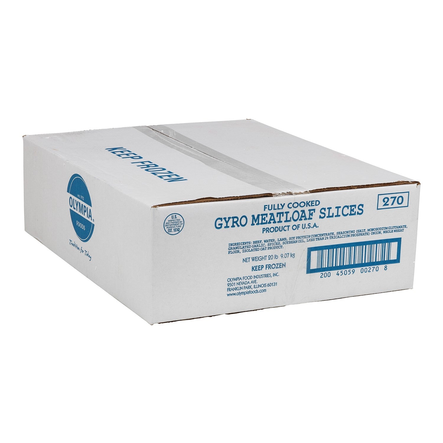 Fully Cooked Gyro Meatloaf Slice 80 Ounce Size - 4 Per Case