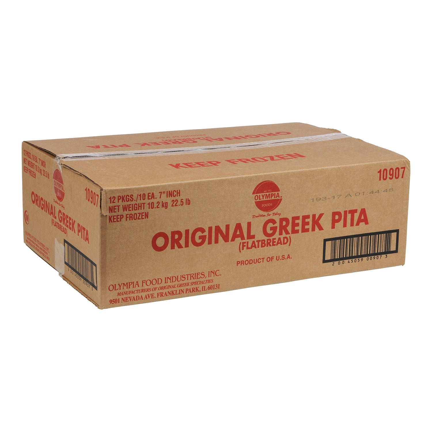 Olympia Foods Seven Inch Original Greek Pita 3 Ounce Size - 120 Per Case
