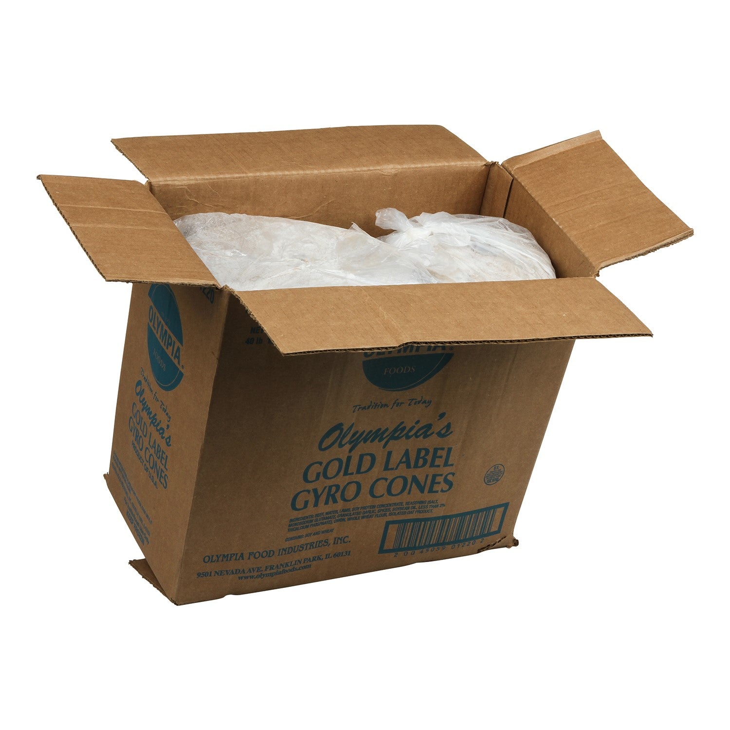 Olympia Foods Gold Label Medium Gyro Cone 20 Pound Each - 4 Per Case