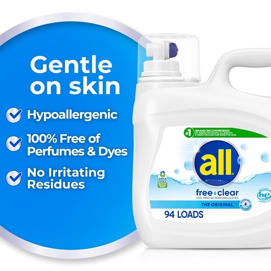 Dial Corporation All Laundry Free And Clear, 118 Fluid Ounce, 4 Per Case