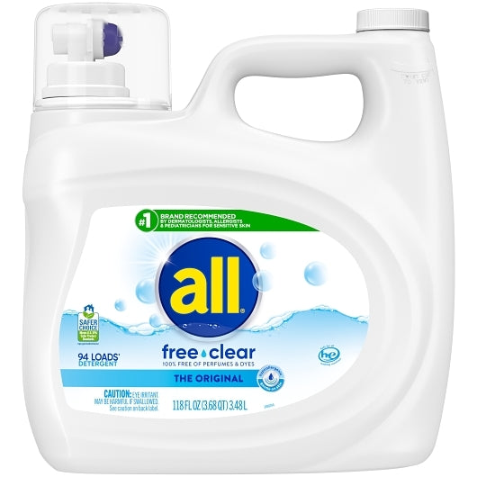 Dial Corporation All Laundry Free And Clear, 118 Fluid Ounce, 4 Per Case
