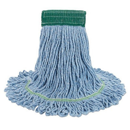 Boardwalk® Super Loop Wet Mop Head, Cotton/synthetic Fiber, 5" Headband, Medium Size, Blue, 12/carton