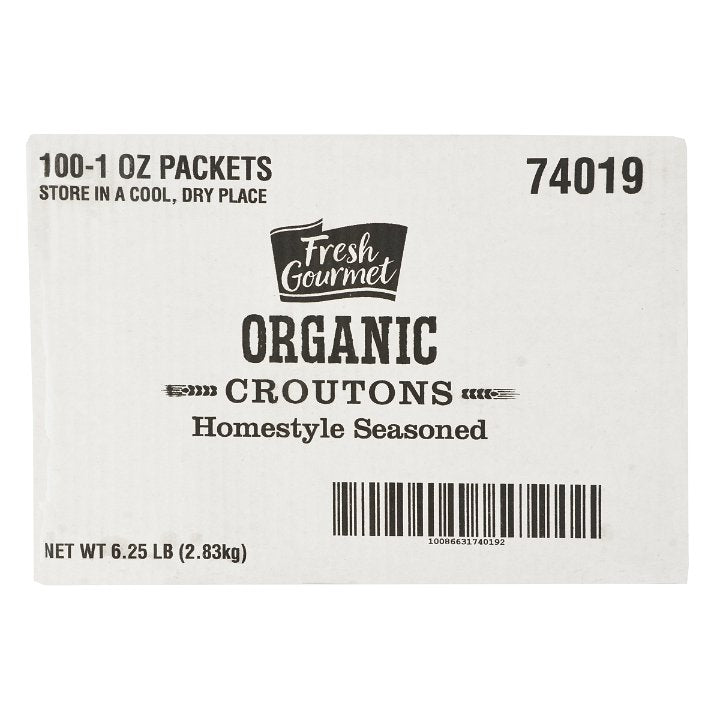 Fresh Gourmet Organic Crouton Single Serve 1 Ounce Size - 100 Per Case