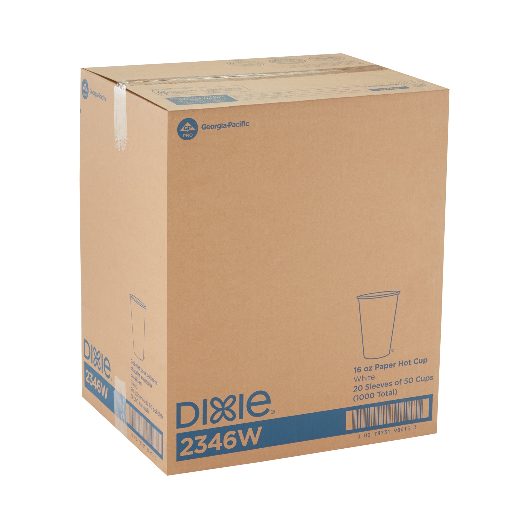 Dixie(R) 16 Ounce Paper Hot Cups  White  20 Packs / 50 Count Per Pack