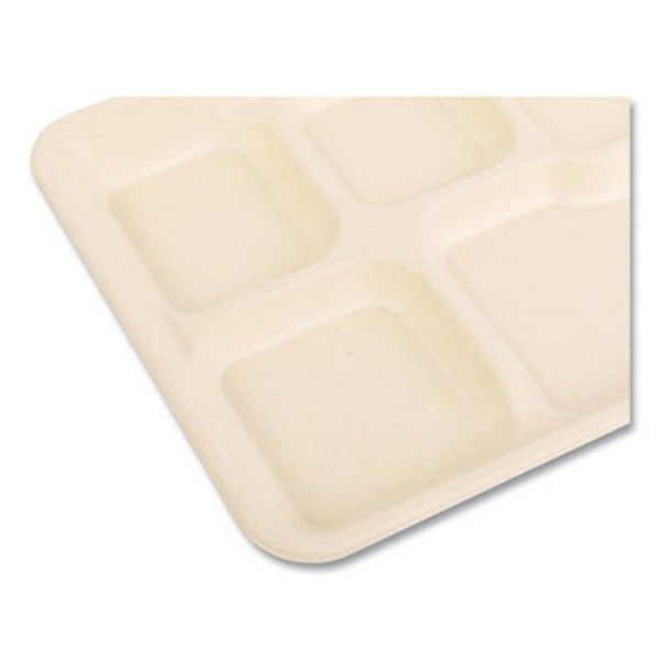 Boardwalk® Boardwalk Bagasse PFAS-Free Food Tray, 5-Compartment, 8.26 x 0.98 x 10.9, Tan, Bamboo/Sugarcane, 500/Carton