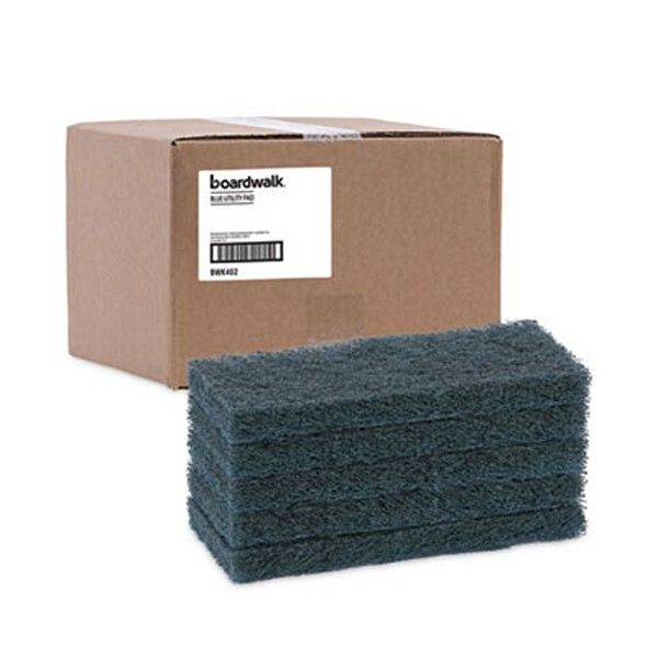 Boardwalk® Medium-Duty Scour Pad, 10 X 4.63, Blue, 20/carton