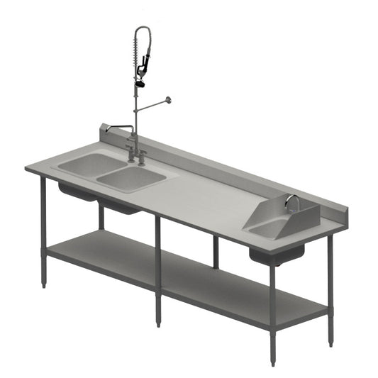 BK Resources, MOD-PT, Work Table, with Prep Sink(s)