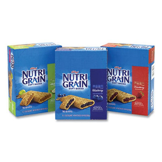 Kellogg's Nutri-Grain Soft Baked Breakfast Bars, Assorted, 1.3 Bar, 48/carton