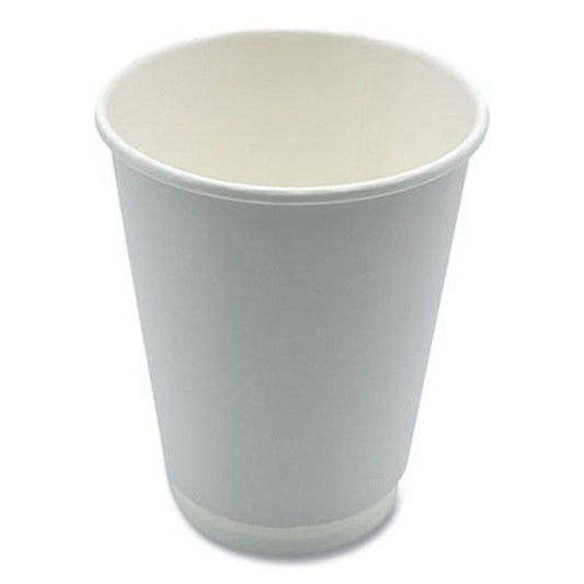 Boardwalk® Boardwalk Paper Hot Cups, Double-Walled, 12 oz, White, 500/Carton