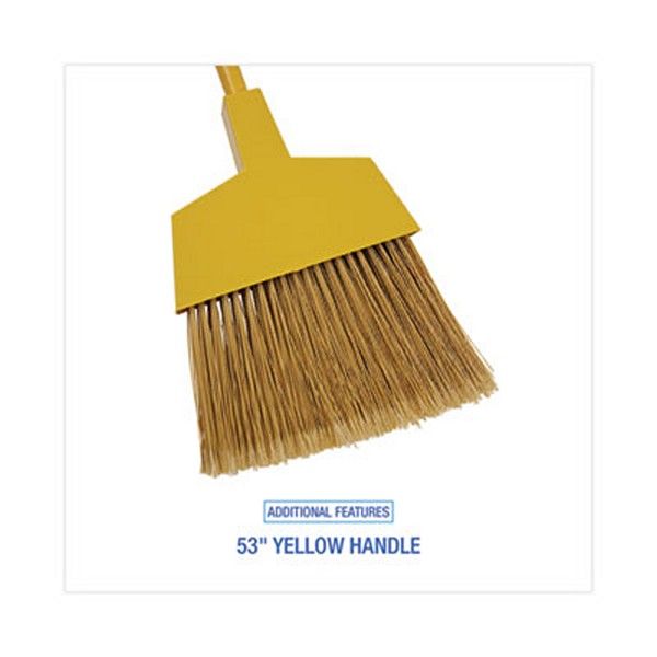 Boardwalk® Poly Bristle Angler Broom, 53" Handle, Yellow, 12/carton