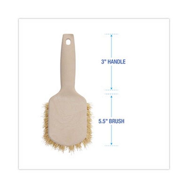 Boardwalk® Utility Brush, Cream Tampico Bristles, 5.5" Brush, 3" Tan Plastic Handle